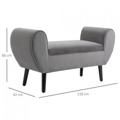 Bancă modernă cu depozitare 118x42x66 cm | gri č.3
