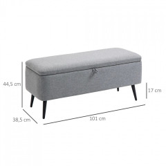 Bancă tapițată cu spațiu de depozitare 101 x 38,5 x 44,5 cm | gri č.3