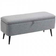 Bancă tapițată cu spațiu de depozitare 101 x 38,5 x 44,5 cm | gri č.2