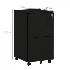 Dulap de birou cu sertare 37x43,5x67,5 cm | negru č.3