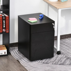 Fișet mobil cu rulou cu 3 sertare 39x48x59 cm | negru č.1