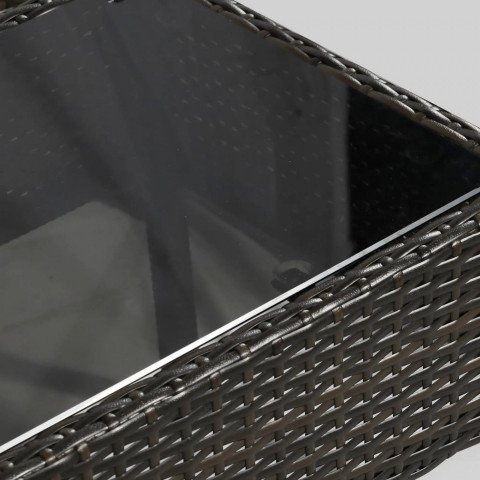 Mobilier de grădină Polyrattan pentru 4 persoane | maro + alb crem č.3