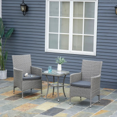 Mobilier de grădină din ratan 3 piese 60x58,5x89,5 cm | gri č.1