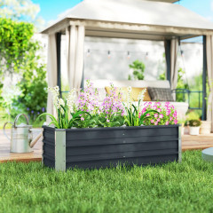 Jardinieră de grădină din oțel 125x47x40 cm | gri cărbune č.2