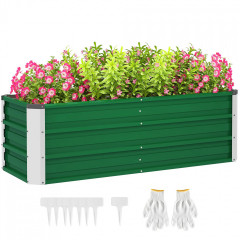 Jardinieră de grădină din oțel 125x47x40 cm | verde č.2