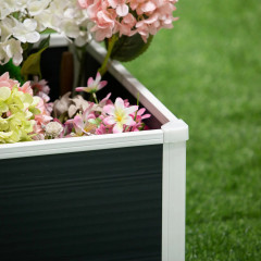 Jardinieră tip pat înălțat cu funcție de drenaj 60x60x30 cm | gri č.2
